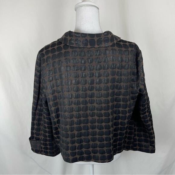 Christopher & Banks Black Brown Polka Dot Metallic Party Jacket NWOT Size L - Picture 5 of 12